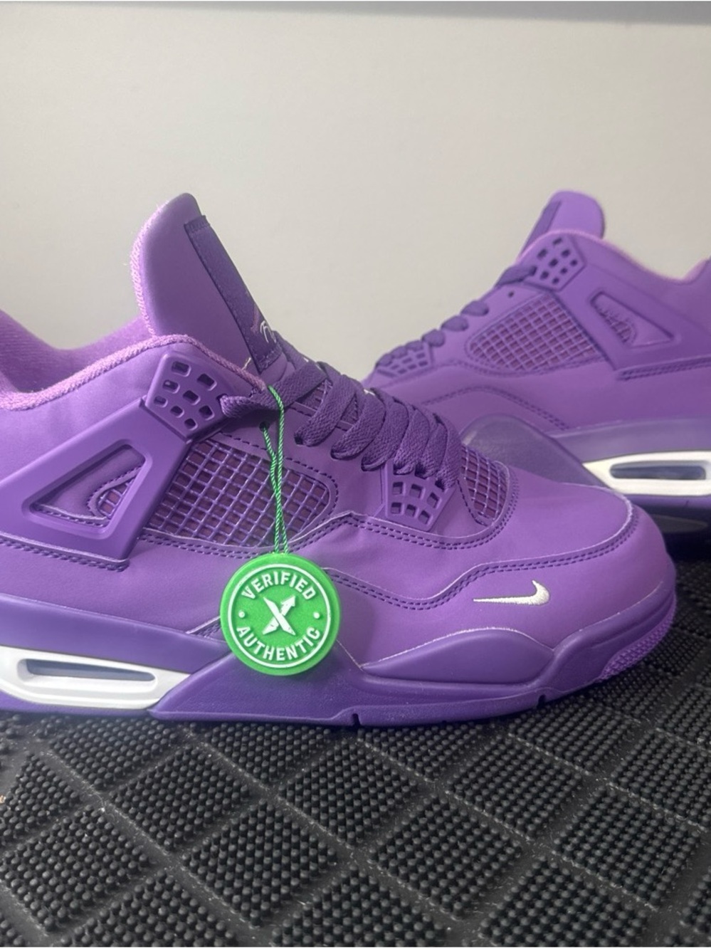 Jordan Men's Purple Basketball Sneakers with White Swoosh